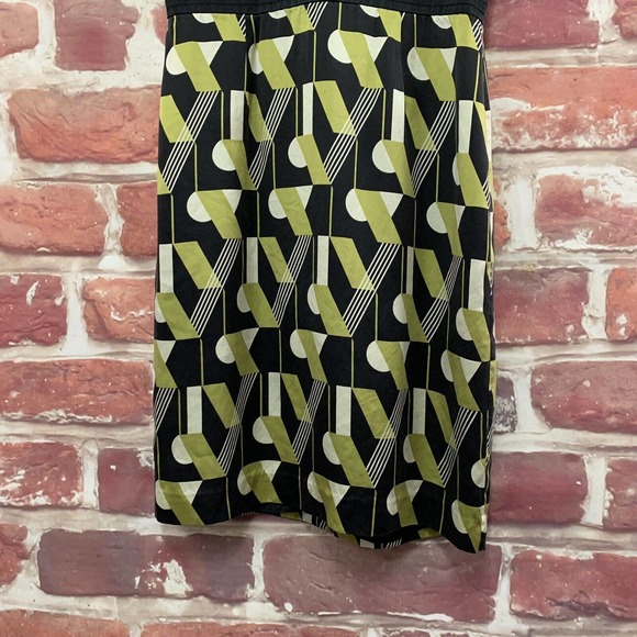 Maggy London Dress Women's Green Black Multicolor Silk Abstract Sleeveless - Picture 4 of 8